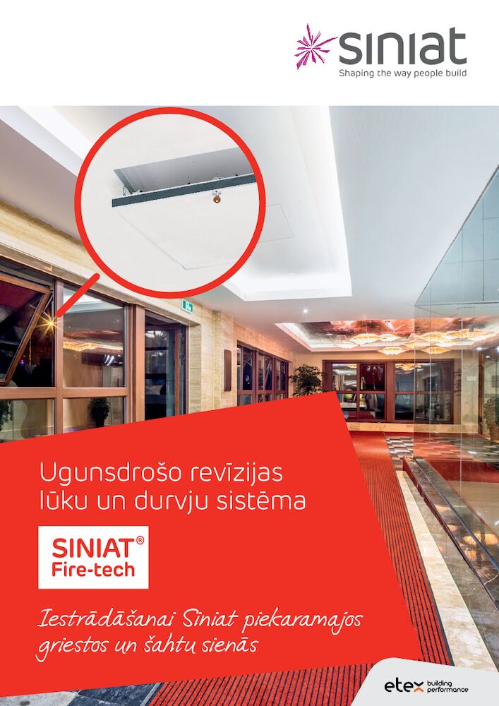 Ugunsdrošo revīzijas lūku un durvju sistēma Siniat® Fire-tech.