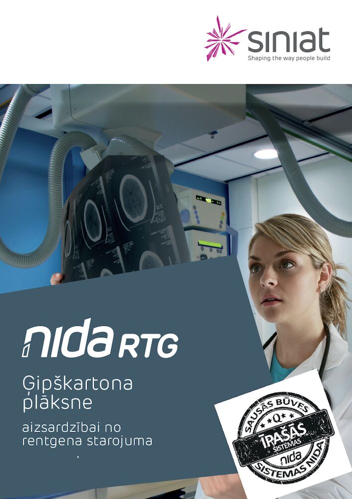 NIDA RTG Ģipškartona plāksne aizsardzībai no rentgena starojuma